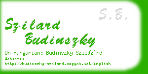 szilard budinszky business card